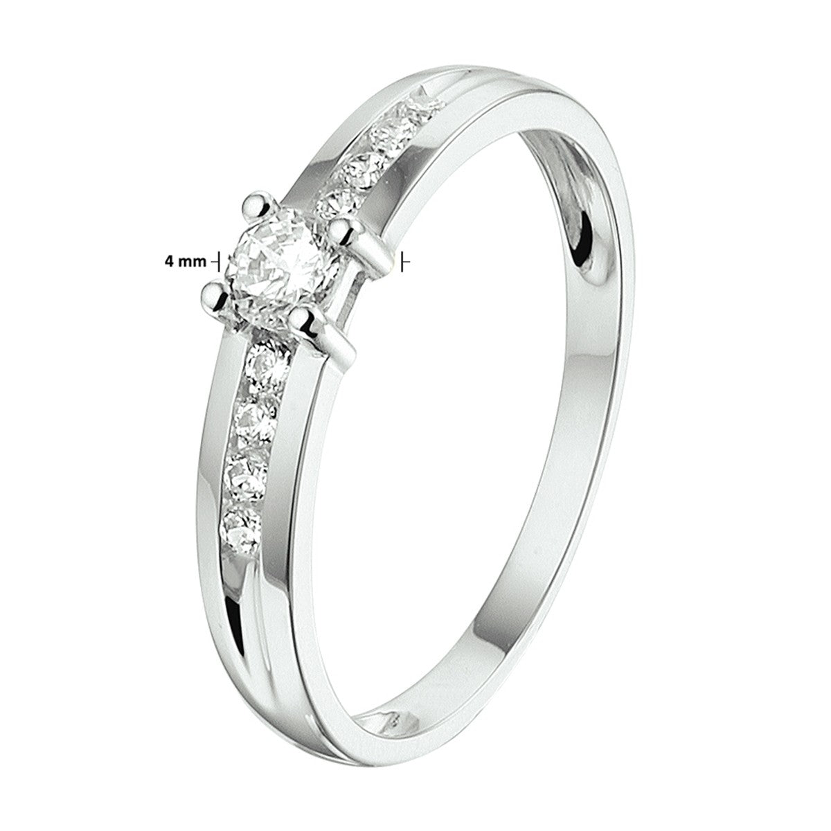 14K Witgouden Ring Met Zirkonia 4104757 - PansiteNederland.nl