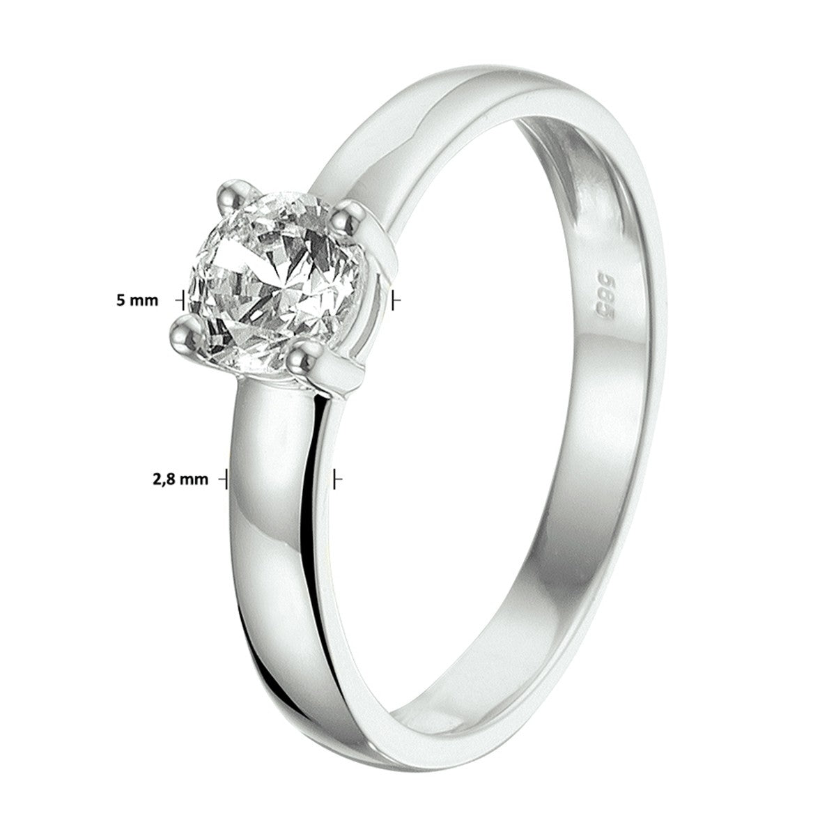 14K Witgouden Ring Met Zirkonia 4104801 - PansiteNederland.nl