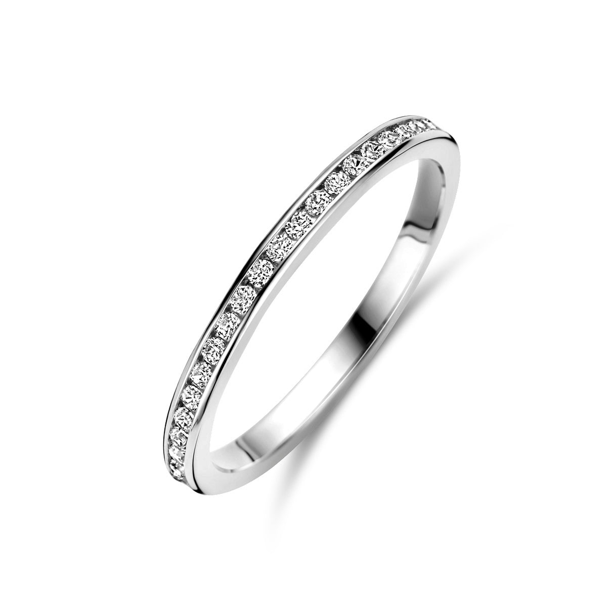 Aanschuifring zirkonia 14K witgoud