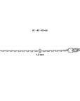 14K witgoud collier anker plat 1,2 mm 41 - 43 - 45 cm 4104921