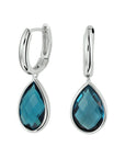 14K Witgoud Klapoorringen London Blue Kwarts 4104988 - PansiteNederland.nl
