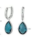 14K Witgoud Klapoorringen London Blue Kwarts 4104988 - PansiteNederland.nl