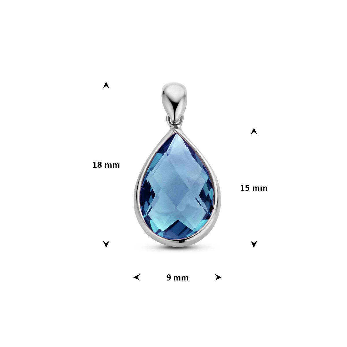 Hanger london blue kwarts 14K witgoud