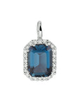 14K witgoud hanger london blue topaas en diamant 0.10ct h si 4105282