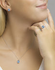 14K witgoud hanger london blue topaas en diamant 0.10ct h si 4105282