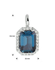 14K witgoud hanger london blue topaas en diamant 0.10ct h si 4105282