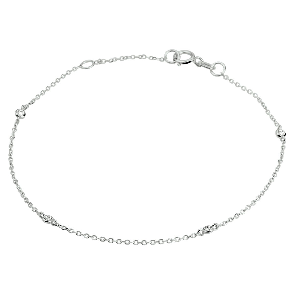 14K Witgoud Armband Diamant 0.04Ct H Si 16,5 - 18 Cm 4105289 - PansiteNederland.nl