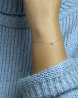 14K Witgoud Armband Zirkonia 0,8 Mm 16,5 - 17,5 - 18,5 Cm 4105382