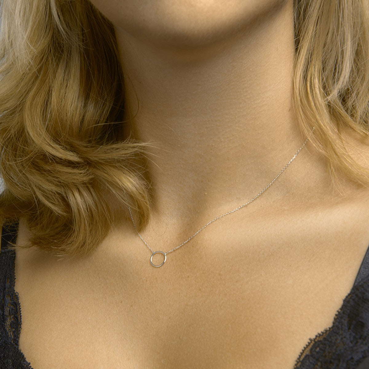 14K witgoud collier rondje 40 - 42 - 44 cm 4105389 - PansiteNederland.nl