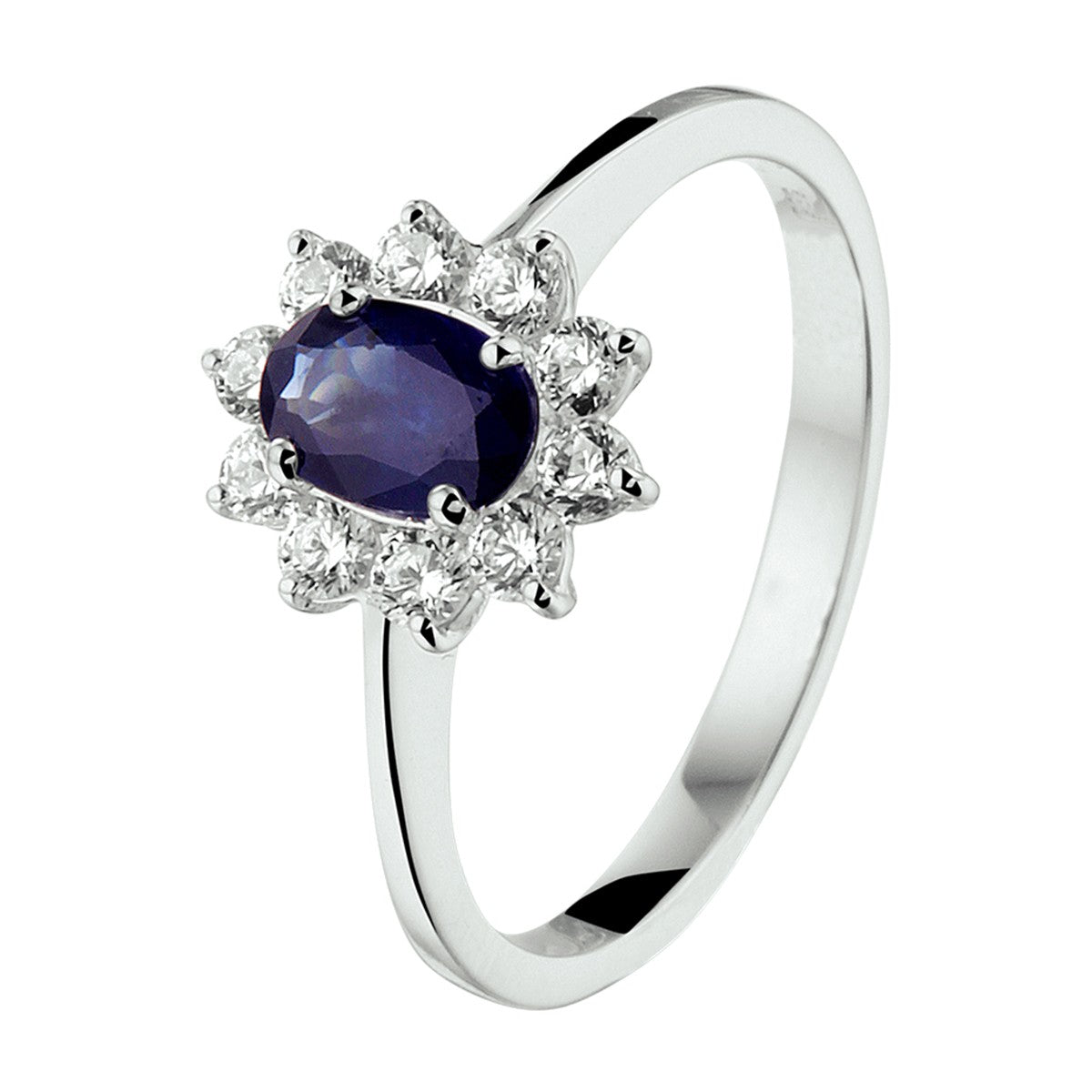 14K Witgouden Ring Saffier En Met Zirkonia 4105394 - PansiteNederland.nl