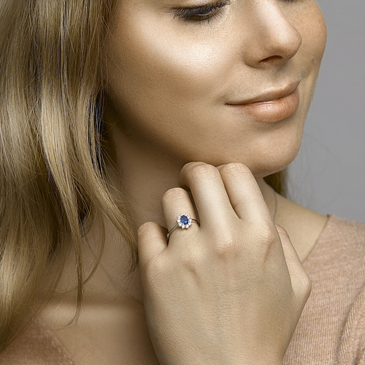 14K Witgouden Ring Saffier En Met Zirkonia 4105394 - PansiteNederland.nl
