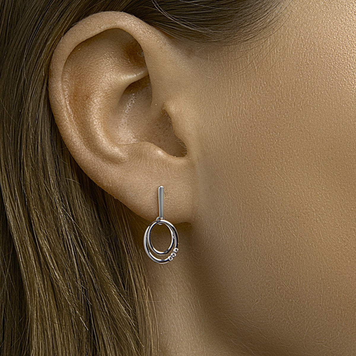 14K Witgoud Oorhangers Diamant 0.04Ct (2X0.02Ct) H Si 4105431
