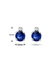 14K Witgoud Oorknoppen Saffier En Diamant (2X 0.015Ct) H Si 4105644 - PansiteNederland.nl