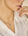 14K Witgoud Oorknoppen London Blue Topaas, Blauw Topaas En Diamant 0.015Ct (2X0.0075Ct) H P1 4105769 - PansiteNederland.nl