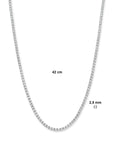 14K witgoud tenniscollier diamant 5.00ct h si 2,5 mm 42 cm 4106018 - PansiteNederland.nl