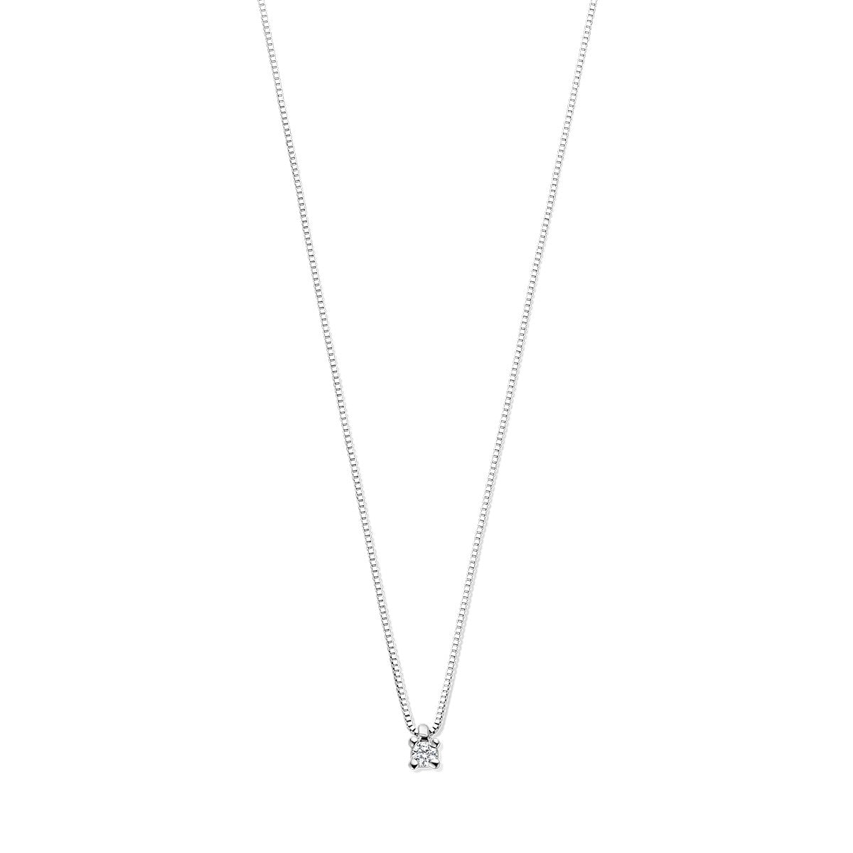 14K witgoud collier diamant 0.05ct h si 42 - 45 cm 4106019 - PansiteNederland.nl