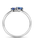 14K Witgouden Ring Saffier En Diamant 0.02Ct H P1 4106040 - PansiteNederland.nl