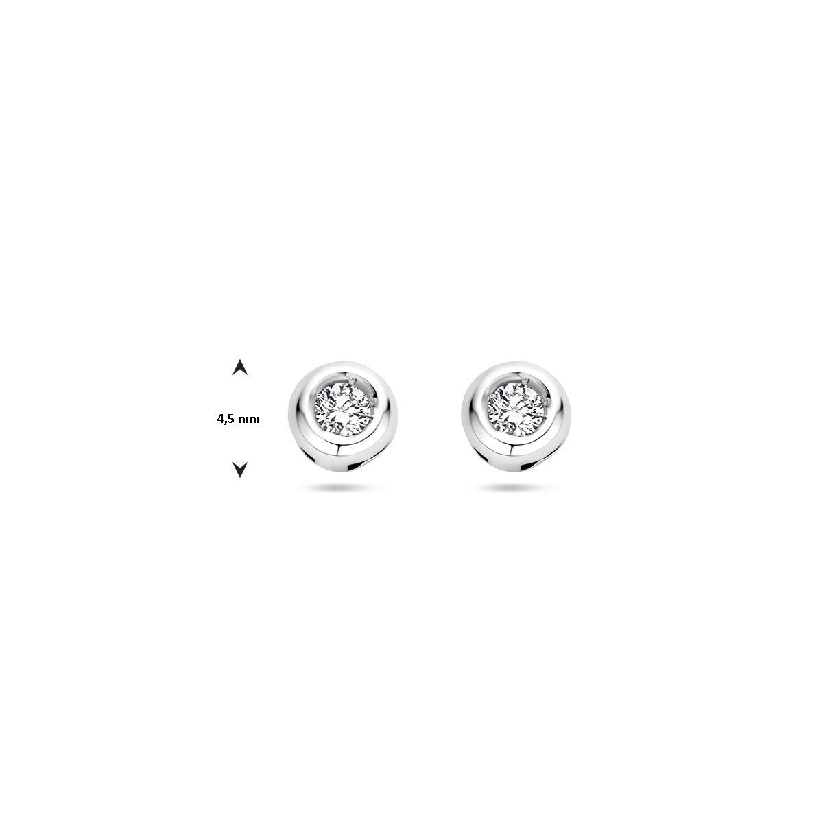 14K Witgoud Oorknoppen Diamant 0.10 Ct (2X 0.05Ct) H Si 4106073 - PansiteNederland.nl