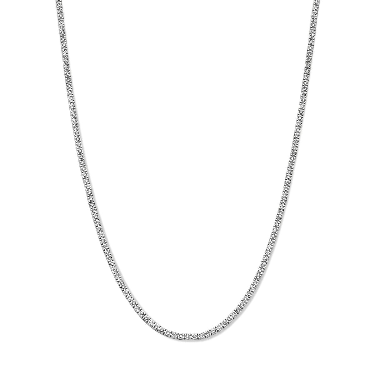 14K witgoud tenniscollier lab grown diamant 7.00ct g si 3,0 mm 42 cm 4106083 - PansiteNederland.nl