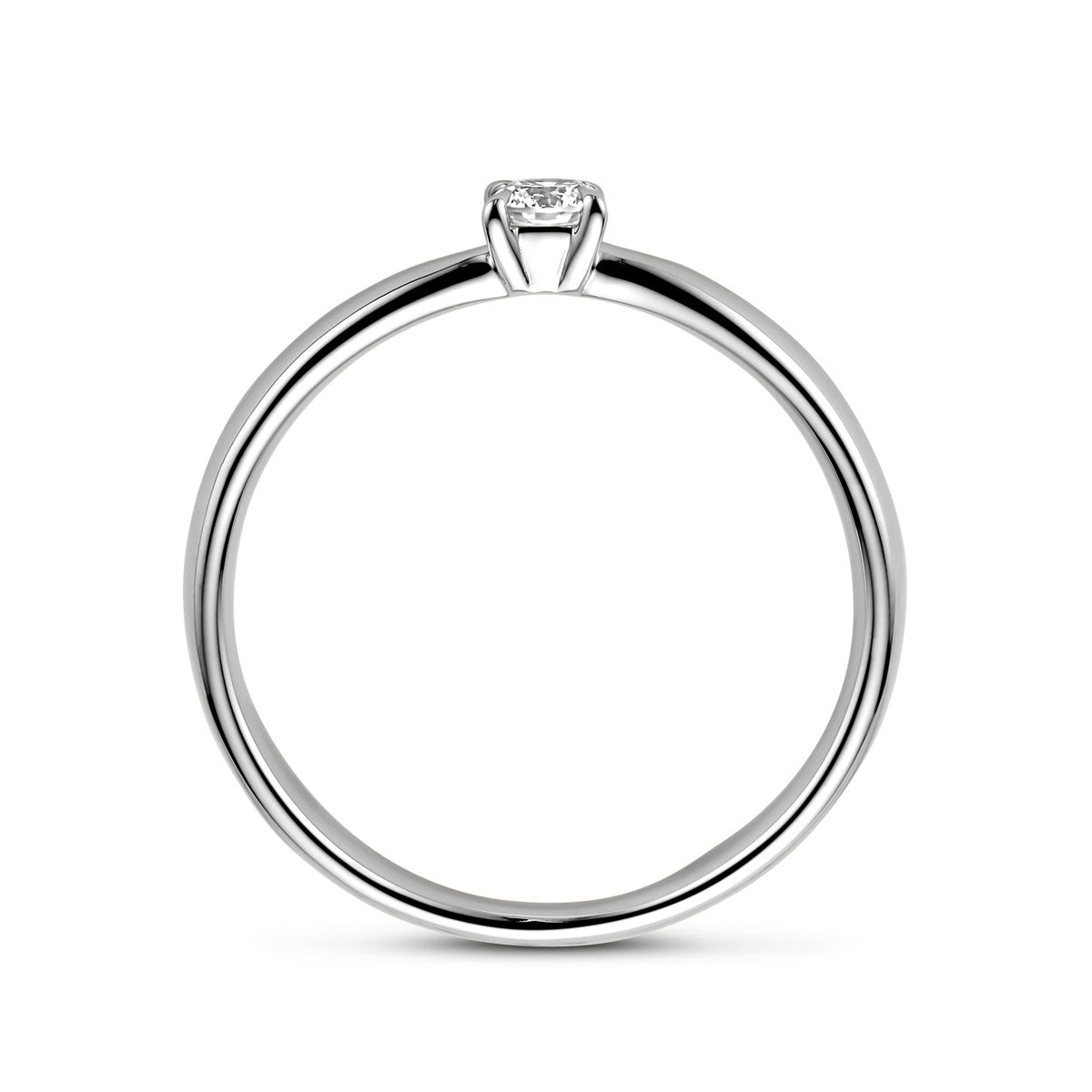 14K Witgouden Aanzoeksring Diamant 0.15Ct 4106185