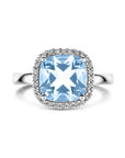 14K Witgouden Ring Sky Blue Topaas En Diamant 0.14Ct H Si 4106364 - PansiteNederland.nl