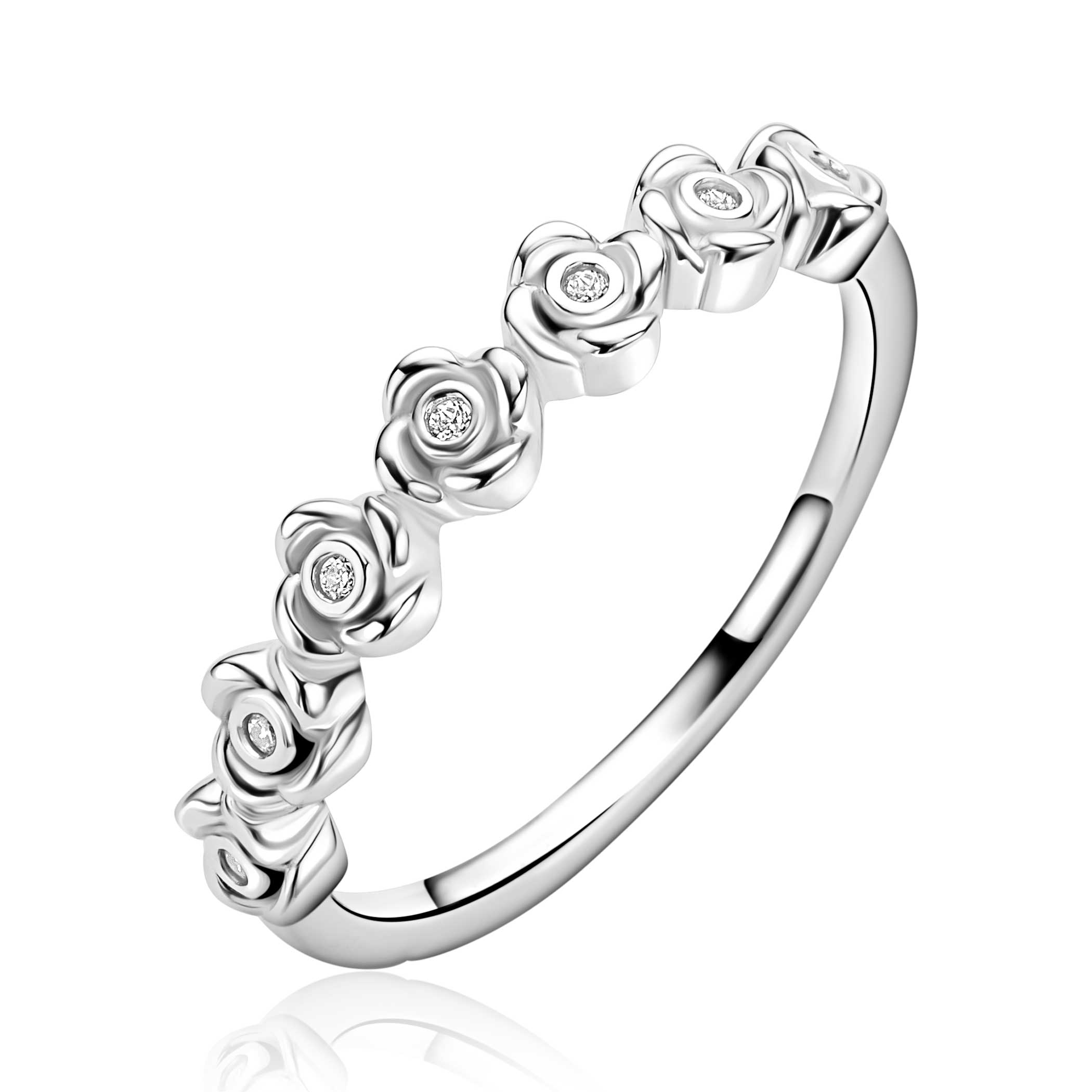 ZINZI Zilveren Ring met Witte Zirkonia - ZIR2873