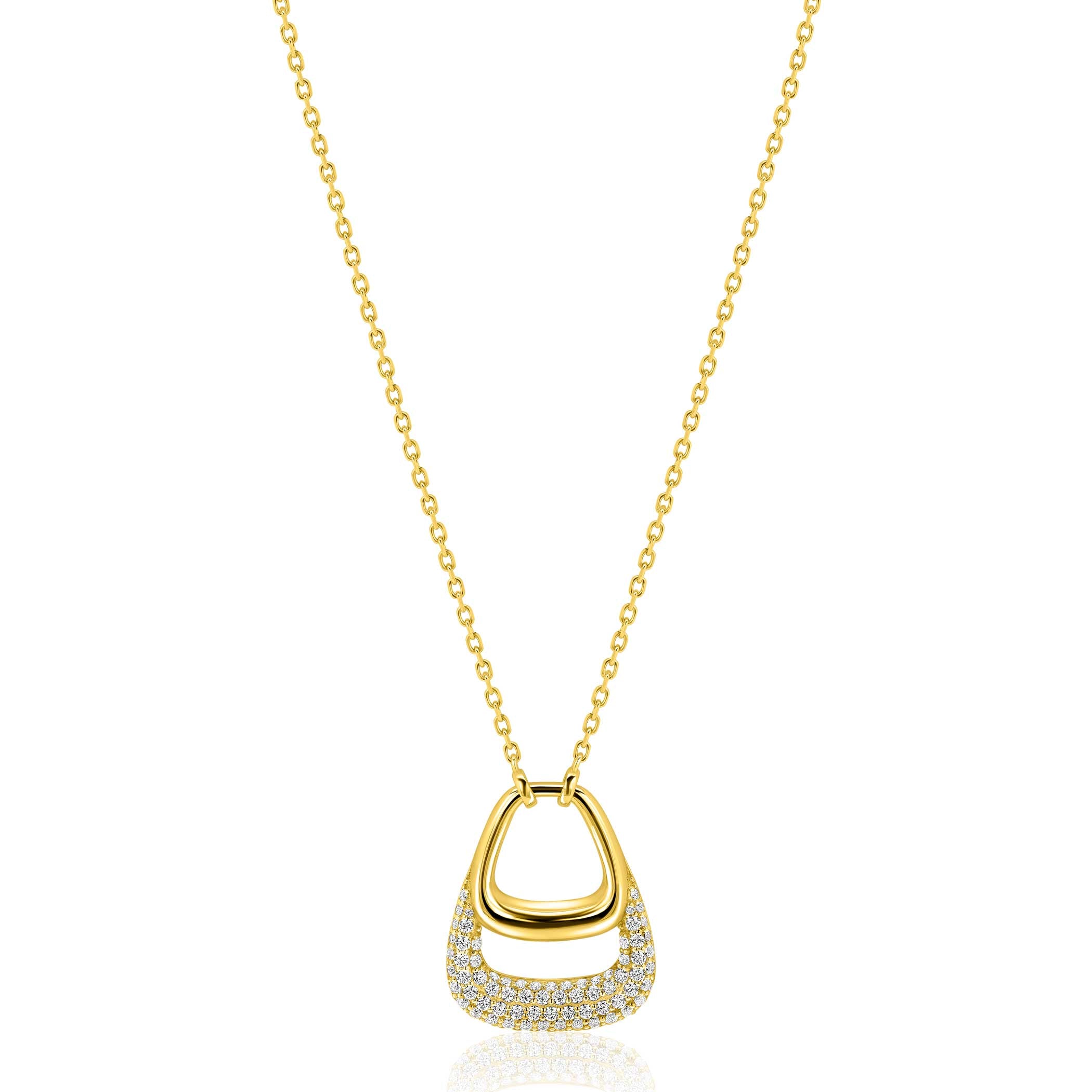 ZINZI Verguld Zilveren Ketting met Witte Zirkonia - ZIC2806Y