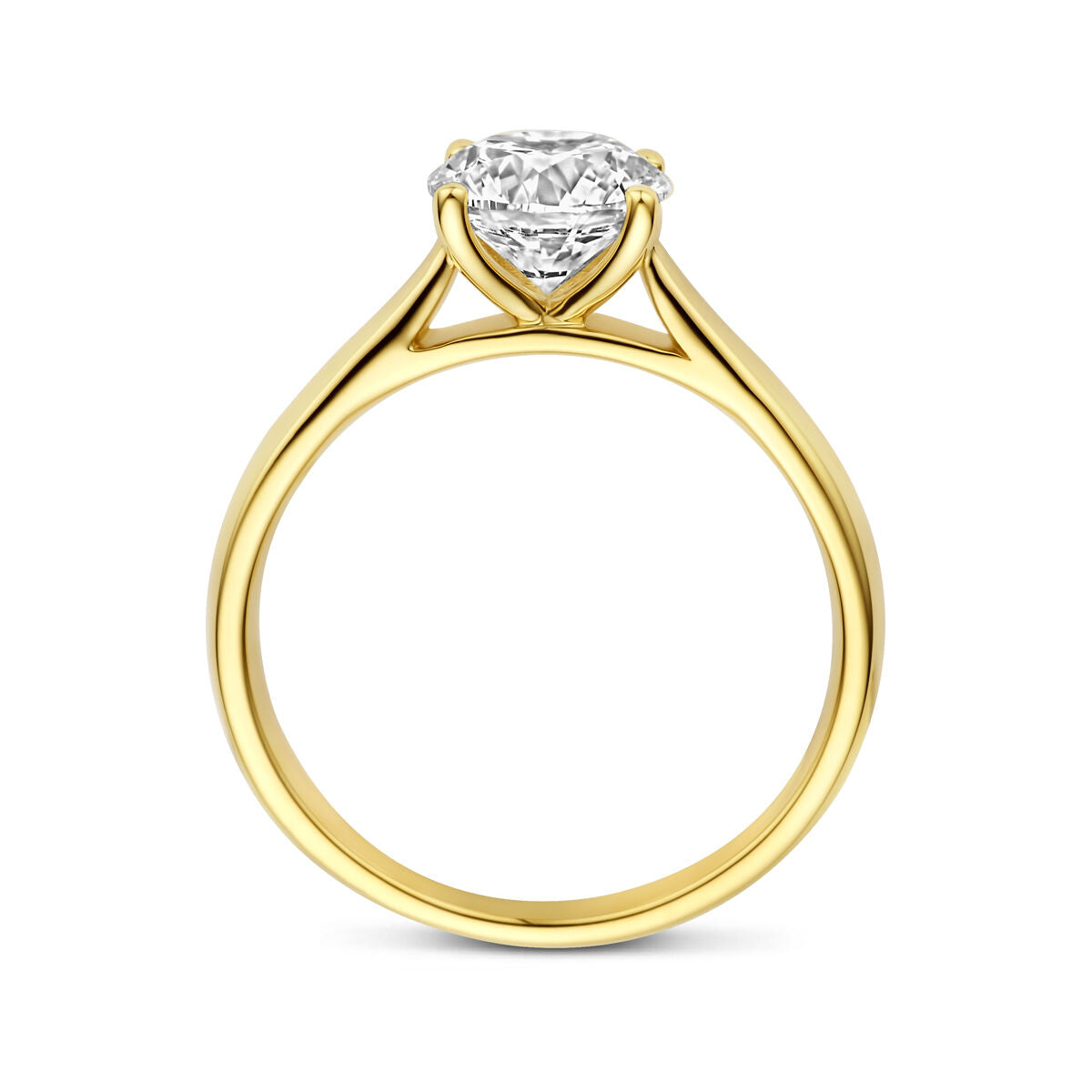 Ring lab grown diamant 1.50ct f vs 14K geelgoud