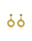 ZINZI gold plated zilveren oorstekers met open rondje van 8,5mm voorzien van een bolstructuur 14mm ZIO2704G - PansiteNederland.nl