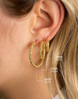 Zinzi Gold 14 krt gouden oorringen met schitterende bewerkte buis 3mm breed ZGO329