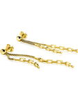 ZINZI gold plated zilveren multi-look oorstekers met bungelende paperclip schakels 65mm ZIO2709G - PansiteNederland.nl