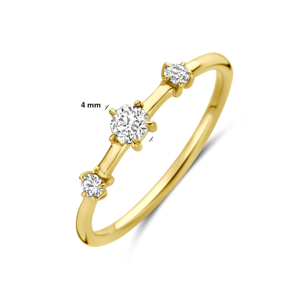 Ring lab grown diamant 0.20ct f vs 14K geelgoud