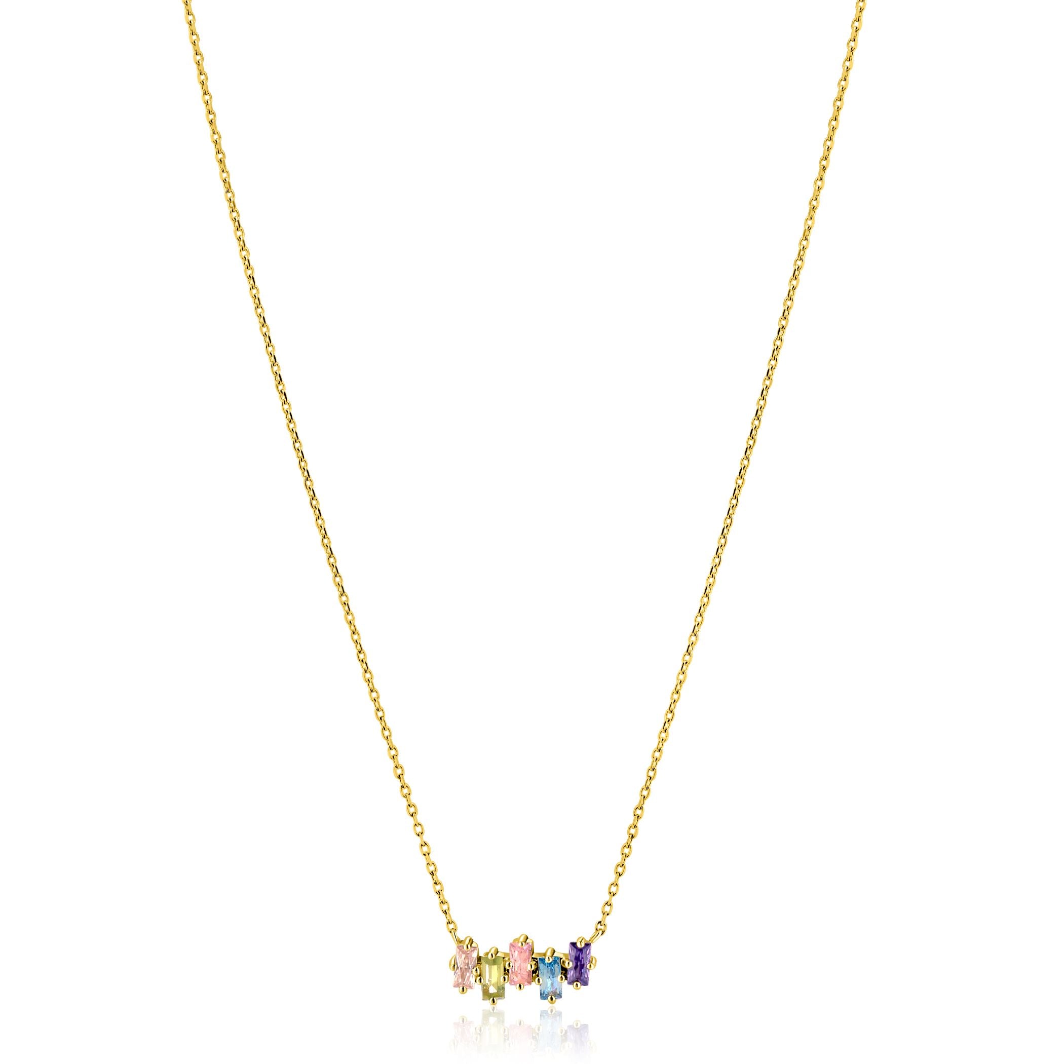 ZINZI Verguld Zilveren Ketting 42-45cm multicolor - ZIC2739
