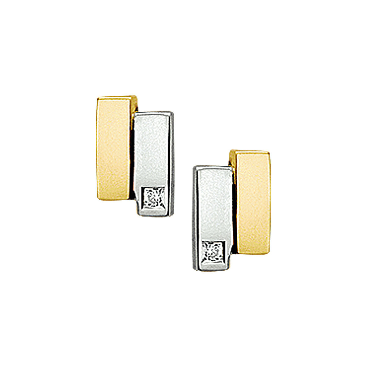 Bicolor gouden oorknoppen zirkonia - PSN4202638, exclusief en kwalitatief hoogwaardig. Ontdek nu!