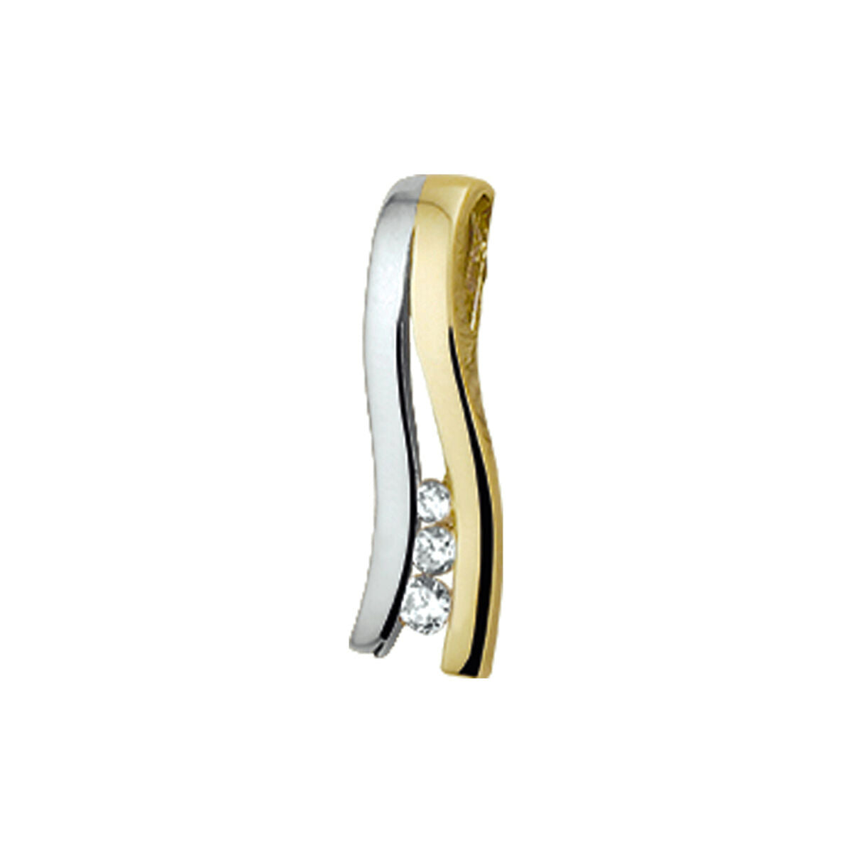 14K Bicolor gouden hanger zirkonia 4202669 - PansiteNederland.nl