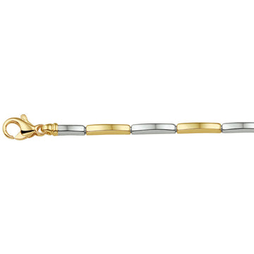 14K Bicolor gouden armband 2,5 mm 19 cm 14K bicolor goud geel/wit 4203690