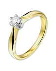 14K Bicolor Geel- En Witgoud Geel/Wit Ring Diamant 0.20Ct H Si 4205209 - PansiteNederland.nl