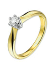 14K Bicolor Geel- En Witgoud Geel/Wit Ring Diamant 0.25Ct H Si 4205214 - PansiteNederland.nl