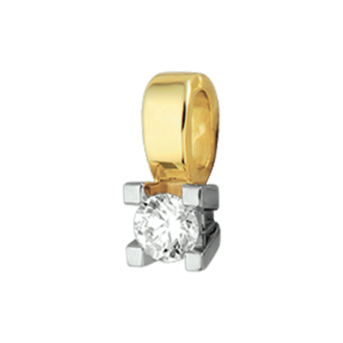14K bicolor goud geel/wit hanger diamant 0.25ct h si 4205239 - PansiteNederland.nl
