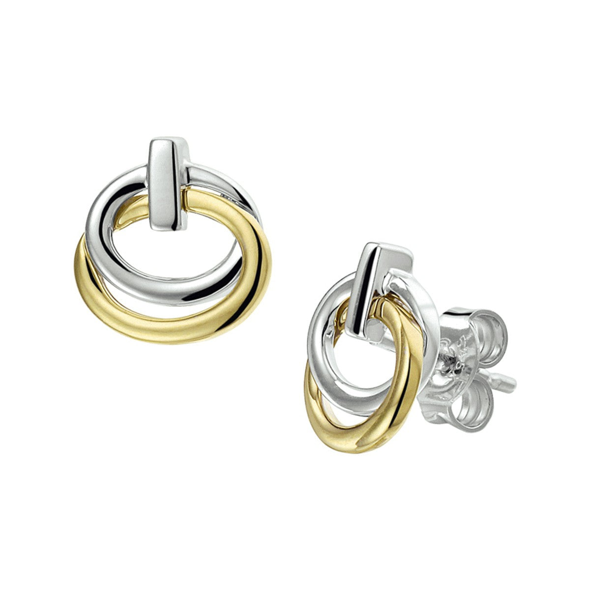 14K Bicolor Goud Geel/Wit Oorknoppen 4205249 - PansiteNederland.nl