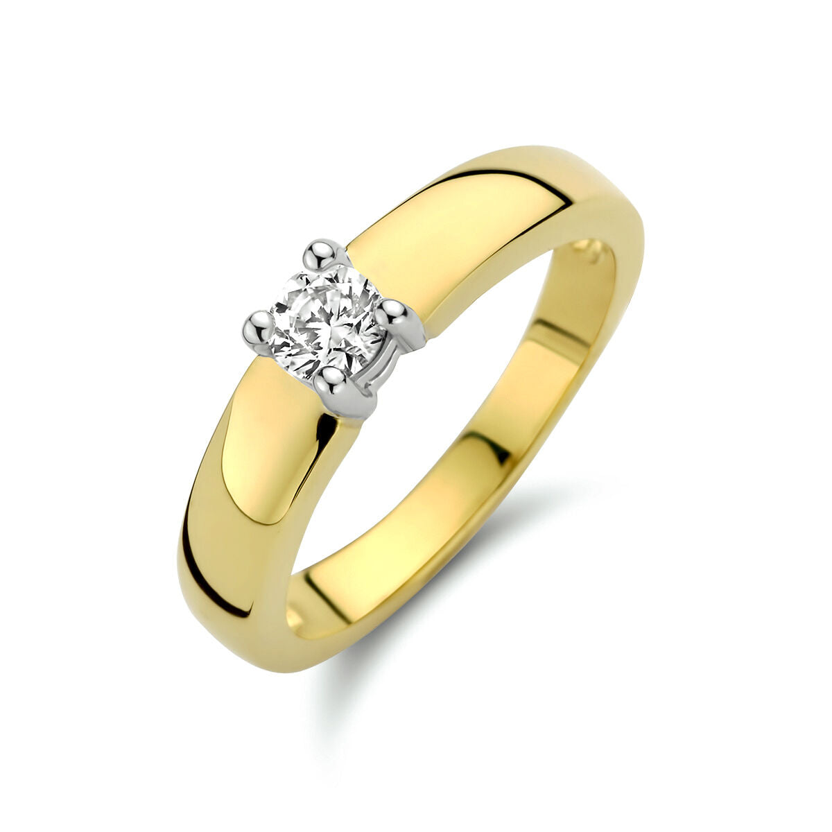 Bicolor gouden ring zirkonia 14K - 4205716, exclusief en kwalitatief hoogwaardig. Ontdek nu!