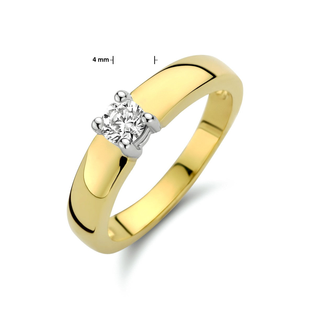 14K Bicolor gouden ring zirkonia - 4205716 - PansiteNederland.nl