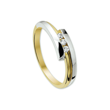 Bicolor 14K wit- en geelgouden ring met zirkonia PSN4205777, exclusief en kwalitatief hoogwaardig. Ontdek nu!