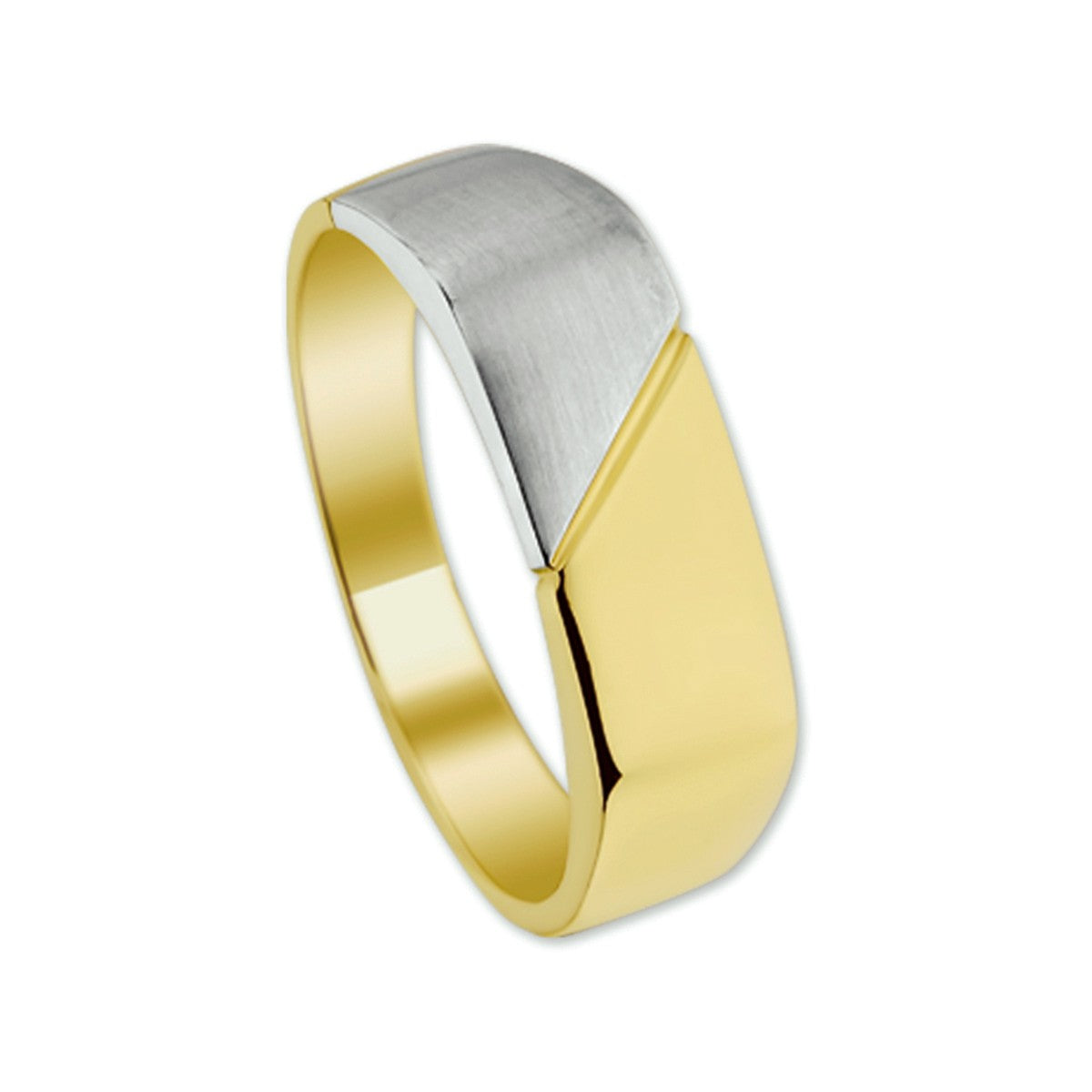 14K Bicolor Geel- En Witgoud Geel/Wit Ring Poli/Mat 4206210 - PansiteNederland.nl