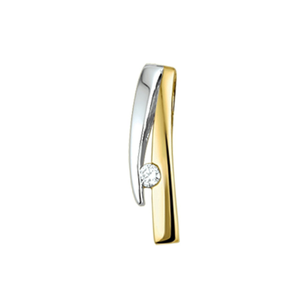 14K bicolor goud geel/wit hanger diamant 0.02ct h si 4206364 - PansiteNederland.nl