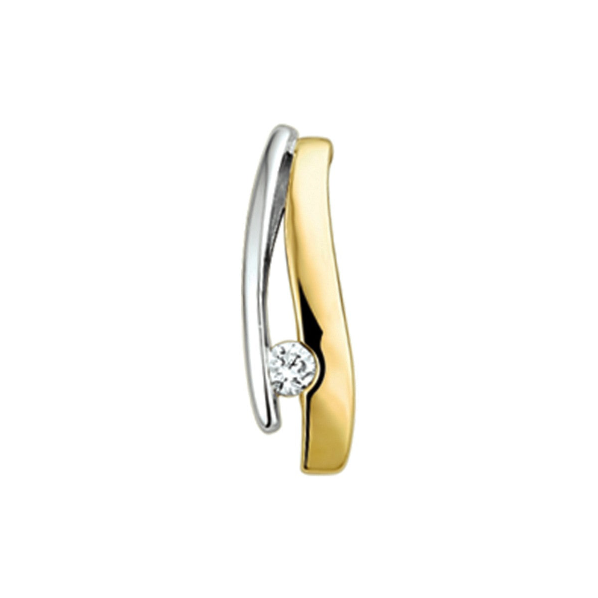 14K bicolor goud geel/wit hanger diamant 0.051ct h si 4206389 - PansiteNederland.nl