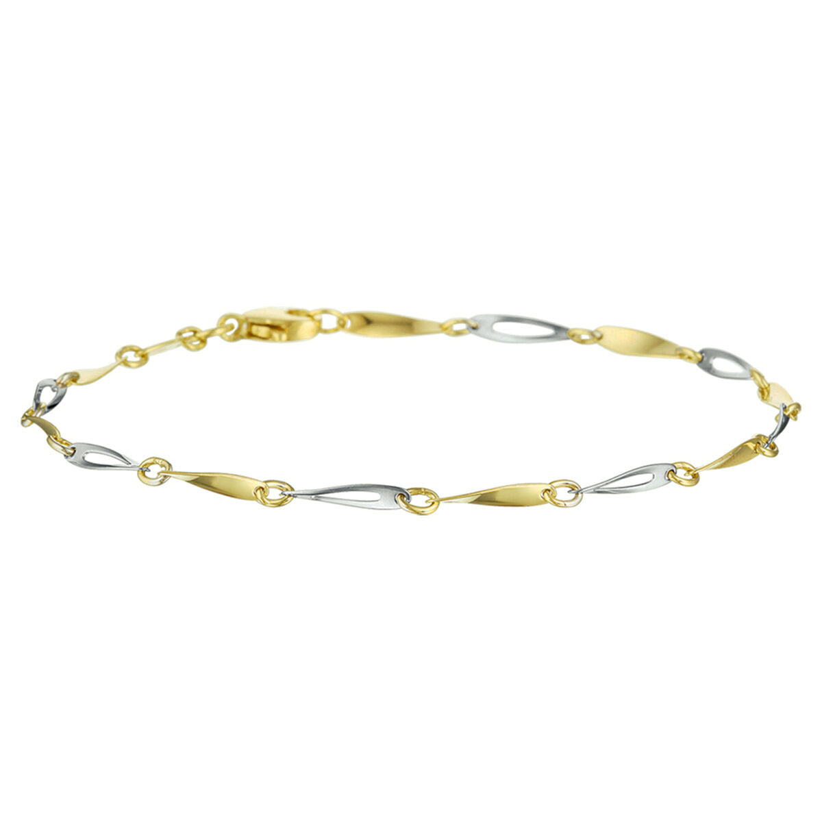 14K Bicolor gouden armband 2,5 mm 19 cm 4207176