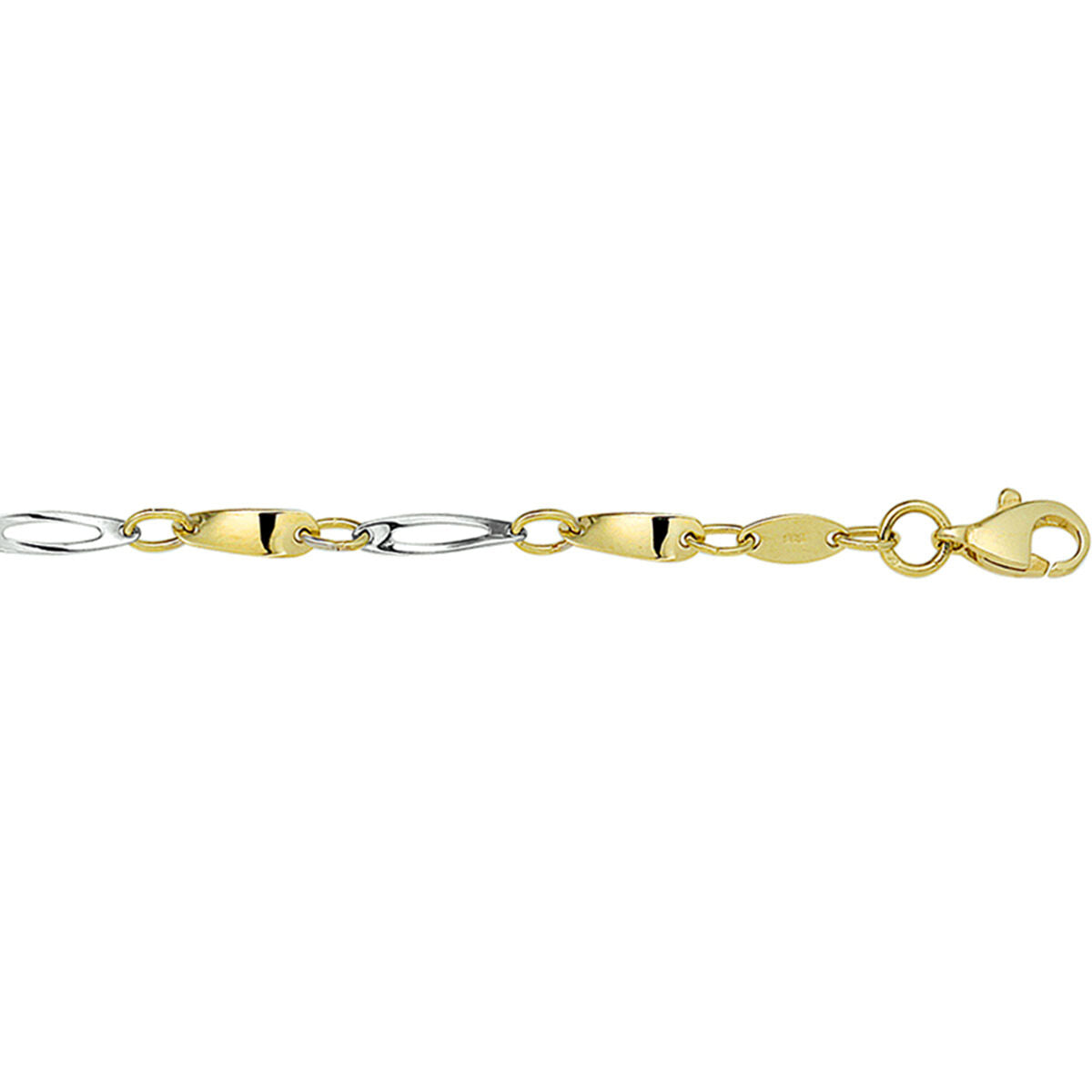 14K Bicolor gouden armband 2,5 mm 19 cm 4207189