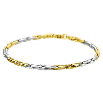 14K Bicolor gouden armband 3,0 mm 19 cm 14K bicolor goud geel/wit 4207226