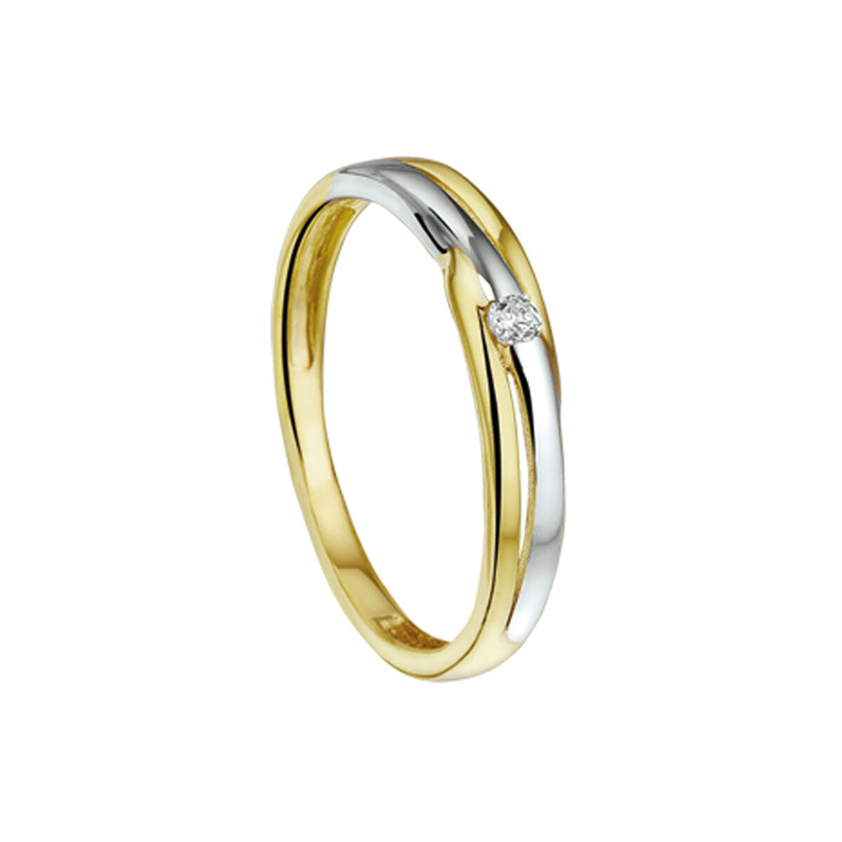 Bicolor gouden ring zirkonia 14K - 4207228, exclusief en kwalitatief hoogwaardig. Ontdek nu!